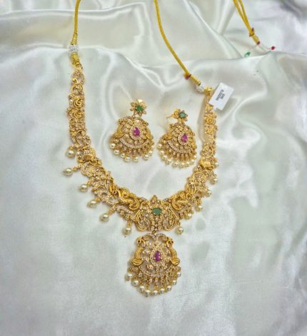 Divya Gold with Cz | Gold-Plated Jewelry For Mother | Anniversary Gift | Dubai Collection – Sims Blossoms UAE