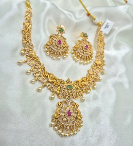 Divya Gold with Cz | Gold-Plated Jewelry For Mother | Anniversary Gift | Dubai Collection – Sims Blossoms UAE
