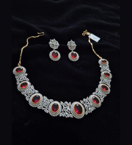 Lara Red Zircon Set – Sims Blossoms UAE