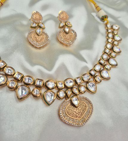 Kesar Original Polki Antique Gold Choker – Sims Blossoms UAE