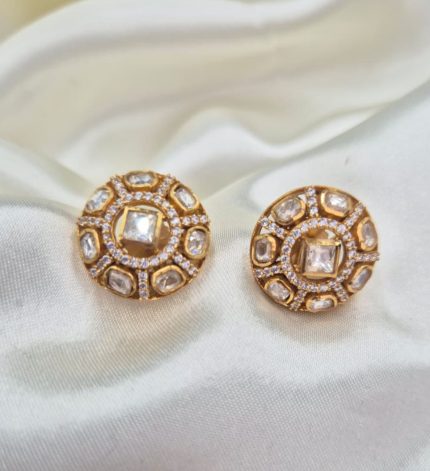 Heera Ear Studs with 22K Gold Polish – Sims Blossoms UAE