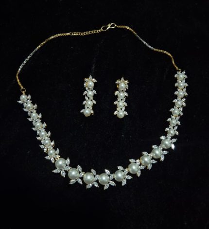 Pearl1 - Gold Zircon Set – Sims Blossoms UAE