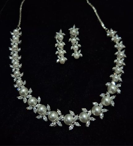 Pearl1 - Silver Jewel Set – Sims Blossoms UAE