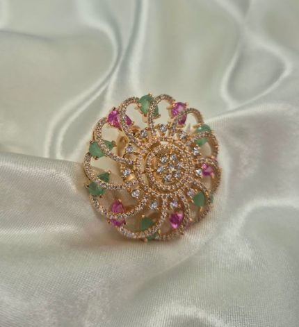Hazoor1 - Pastle Zircon Finger Ring – Sims Blossoms UAE