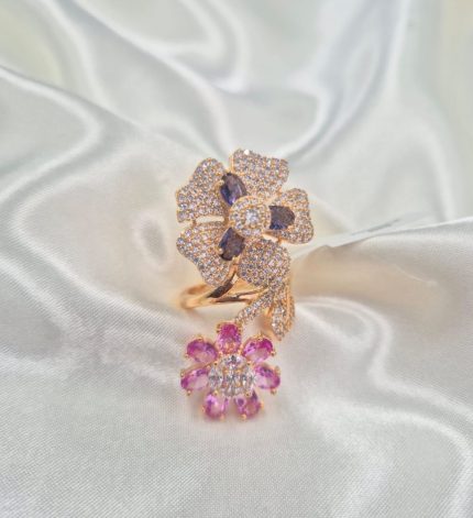 Huzoor2 - Pink Zircon Ring – Sims Blossoms UAE