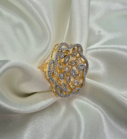 Dina1 - Gold Finger Ring – Sims Blossoms UAE